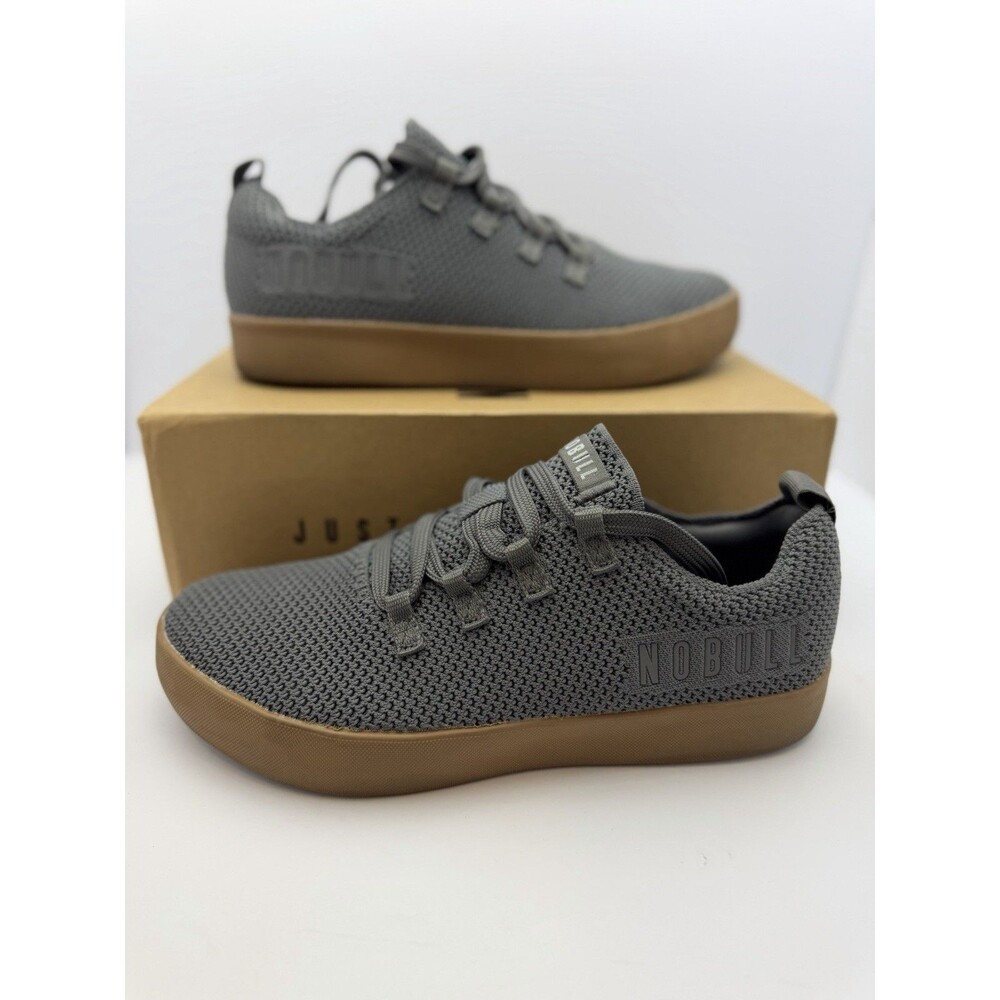 NOBULL Knit Trainer Sneakers Gray Gum Sole Low Top Athletic Shoes Mens 9.5